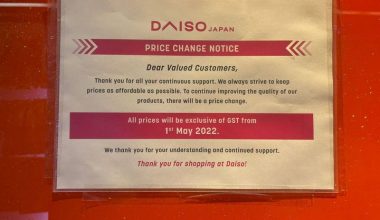 Daiso Singapore prices exclude GST notice