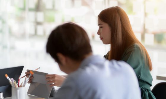 Office workers in Singapore