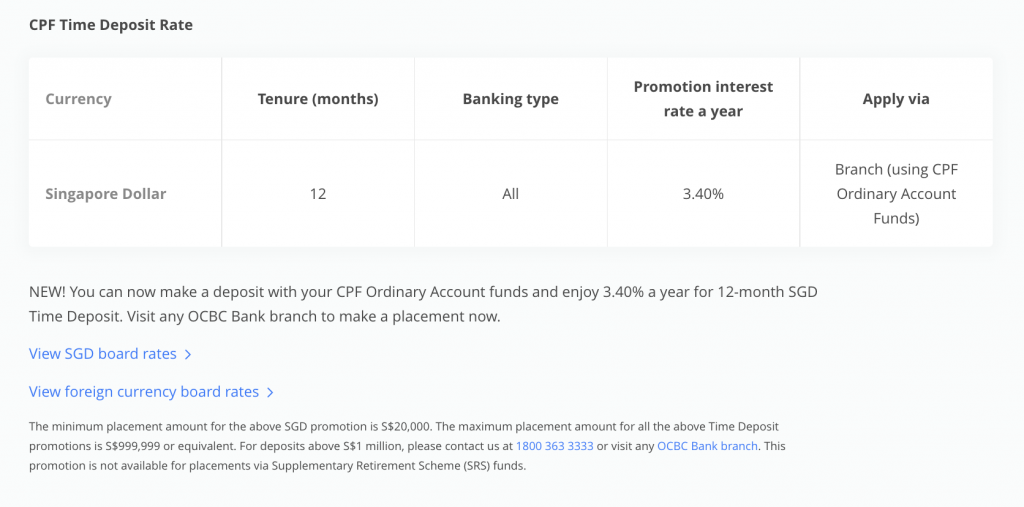 Ocbc Rates OCBC Is Now Offering 3.4% P.A. For CPFOA Fixed Deposit, But What’s The ...